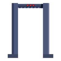 Security gate limiting access with red light on top vector
