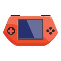 Red portable game console displaying empty screen vector