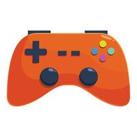Orange gamepad controller providing entertainment and fun gaming experience vector
