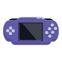 Purple handheld video game console with blank screen vector