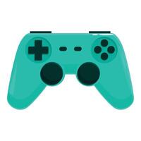 Green gamepad controller allowing gamers to play video games vector