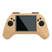 Modern portable gaming console with large screen displaying empty interface vector