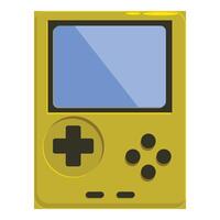 Yellow handheld game console displaying blue screen vector
