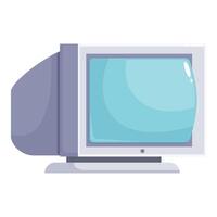 Old computer monitor displaying empty screen on white background vector