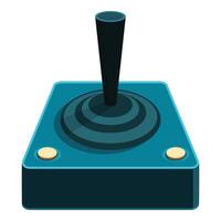 Blue retro joystick standing on white background vector