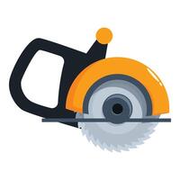 Circular saw cutting through metal bar illustration vector