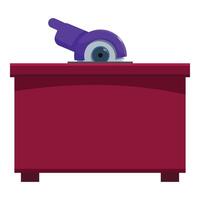 Angle grinder cutting wooden desk with circular saw vector