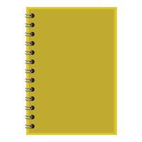 Yellow notebook with spiral binding for taking notes vector