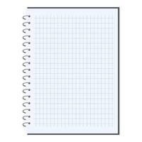Blank spiral notepad with squared paper is open vector