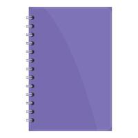 Closed purple notebook with spiral binding for taking notes vector