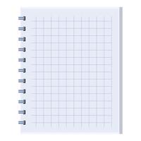 Blank spiral notepad with squared paper is ready for notes vector