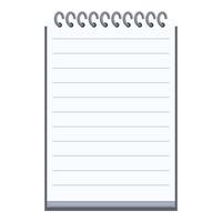 Blank notepad with spiral binding for taking notes vector