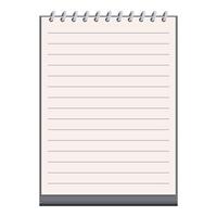 Blank notepad with spiral binding for note taking vector