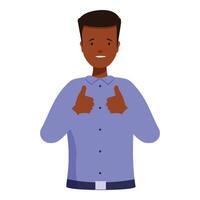 Smiling manager showing thumbs up gesture vector