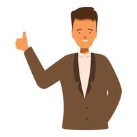 Smiling businessman showing thumbs up making like gesture vector