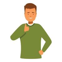 Happy man smiling and showing thumbs up gesture vector