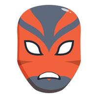Orange and grey luchador mask making a determined expression vector
