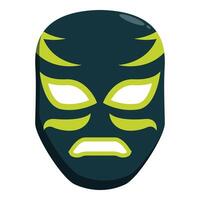 Lucha libre mask expressing anger with green details vector