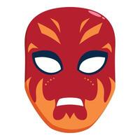 Red and orange mask showing a surprised expression vector