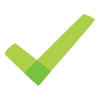 Green check mark approving showing validation vector
