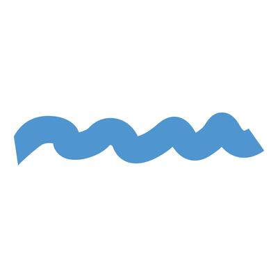 Blue wavy line flowing on white background