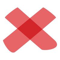Red cross sign representing negative decision making vector