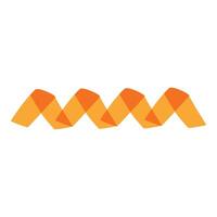 Abstract orange shape forming zig zag line pattern vector