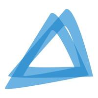 Abstract blue shape forming a triangle on white background vector