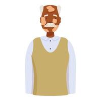 Senior black man with vitiligo smiling isolated on white background vector