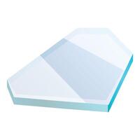 Transparent glass plate lying on surface with reflection vector