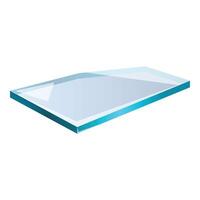Rectangle shaped glass plate floating on white background vector
