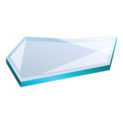 Glass hexagon banner with blue glowing edges