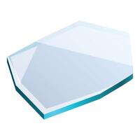 Piece of transparent broken glass is lying on white background vector