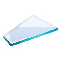 Triangular glass pane casting light refraction vector