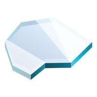 Transparent icy surface reflecting light with turquoise edges vector