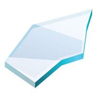 Transparent ice floe floating on water surface vector