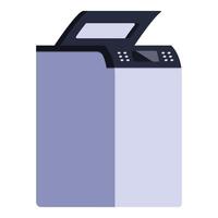 Modern multifunction printer standing with open scanner lid vector