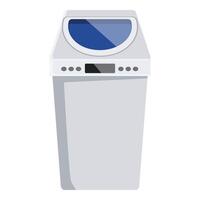 Washing machine with open lid showing empty drum, ready for a load of laundry vector