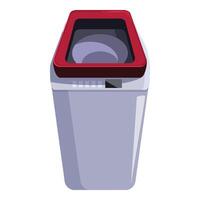 Modern washing machine cleaning clothes using water and detergent vector