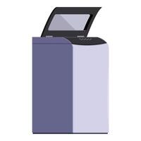 Modern washing machine standing with open lid vector
