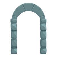 Ancient stone archway forming an entrance in cartoon style vector