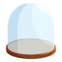 Empty glass dome displaying nothing on white background vector