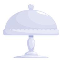 Empty cake stand with lid waiting for dessert serving tray vector
