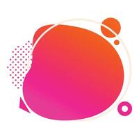 Abstract geometric shape with gradient color and circles on white background vector