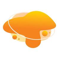 Abstract orange shape with gradient and white outline floating on white background vector