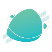 Abstract turquoise gradient blob with lines and circles floating around it vector