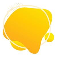 Abstract yellow liquid shape with circle frame over white background vector