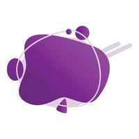 Purple abstract liquid shape with geometric elements flowing in space vector