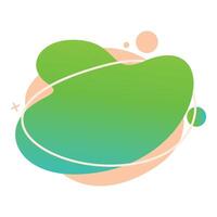Green and blue abstract shape with gradient creating dynamic composition vector