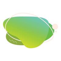 Green and yellow abstract liquid shape with lines and circles vector